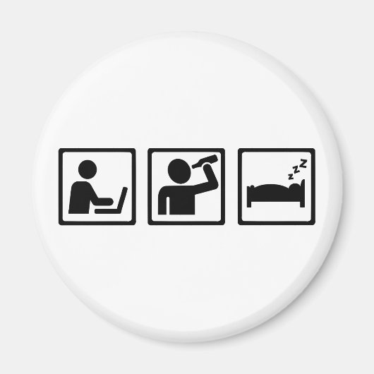 オフィスでのアルコール睡眠 マグネット (正面)