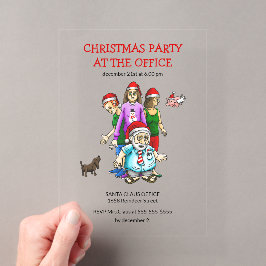 オフィスでのクリスマスパーティー アクリル招待状