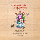 オフィスでのクリスマスパーティー アクリル招待状 (正面)