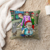 オフィスでのクリスマス クッション (ブランケット)