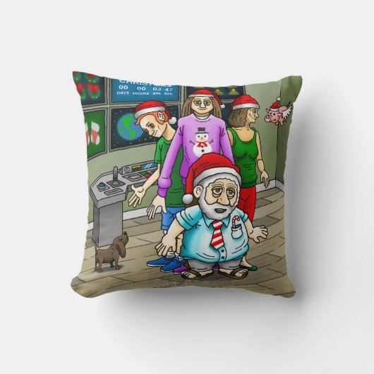 オフィスでのクリスマス クッション (正面)