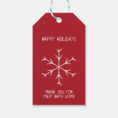 オフィスでの休暇のためのスノーフレーク・ギフトラベル ギフトタグ (正面)