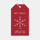 オフィスでの休暇のためのスノーフレーク・ギフトラベル ギフトタグ (裏面)
