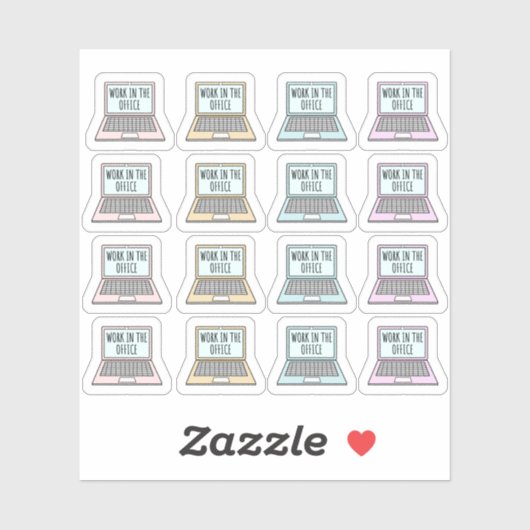 オフィスでの作業リマインダー作業日プランナー シール (シート)