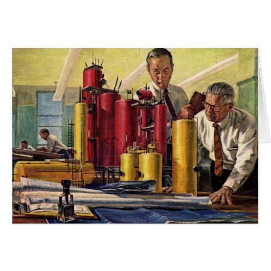 オフィスで作業する設計者、ヴィンテージビジネス (正面横)