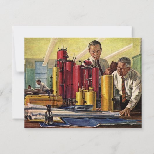 オフィスで作業する設計者、ヴィンテージビジネス (正面)