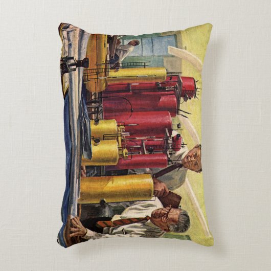 オフィスで作業する設計者、ヴィンテージビジネス アクセントクッション (正面(垂直))