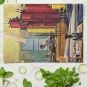 オフィスで作業する設計者、ヴィンテージビジネス キッチンタオル (折り畳み)