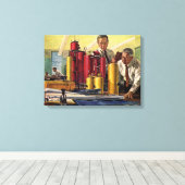 オフィスで作業する設計者、ヴィンテージビジネス キャンバスプリント (インサイチュ (ウッドフロア))