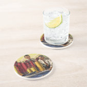 オフィスで作業する設計者、ヴィンテージビジネス コースター (側面)