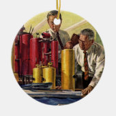 オフィスで作業する設計者、ヴィンテージビジネス セラミックオーナメント (正面)