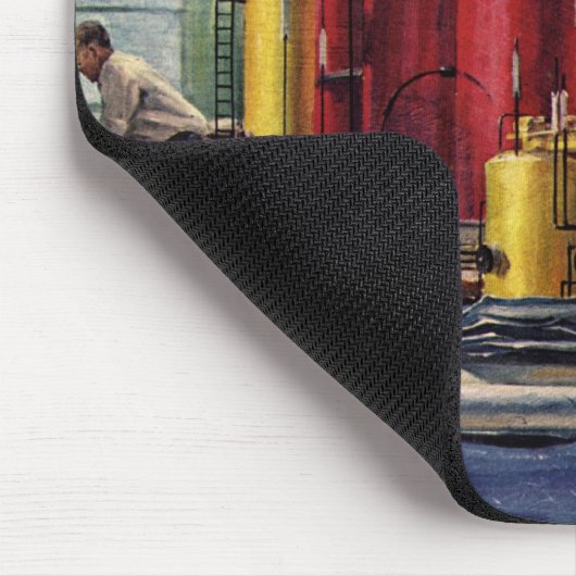 オフィスで作業する設計者、ヴィンテージビジネス マウスパッド (コーナー)