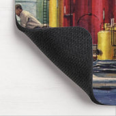 オフィスで働く建築家たち、ヴィンテージ ビジネス マウスパッド (コーナー)