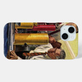 オフィスで働く建築家たち、ヴィンテージ ビジネス Case-Mate iPhoneケース (裏面 (横))