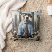 オフィスで大きな平凡なビジネスマン クッション (ブランケット)