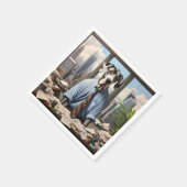 オフィスで大きな平凡なビジネスマン スタンダードカクテルナプキン (角)