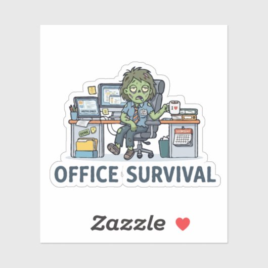 オフィスで生き残るゾンビ "Survie Au Bureau" 面白い仕事 シール (シート)
