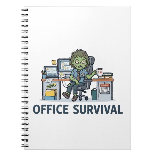 オフィスで生き残れ "Survie Au Bureau" 面白い仕事のユーモア ノートブック (正面)