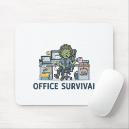 オフィスで生き残れ "Survie Au Bureau" 面白い仕事のユーモア マウスパッド