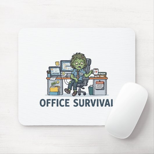 オフィスで生き残れ "Survie Au Bureau" 面白い仕事のユーモア マウスパッド (マウス)
