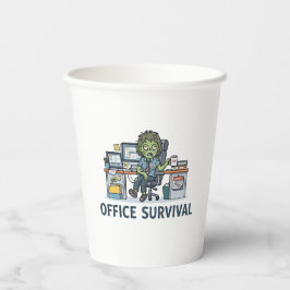 オフィスで生き残れ "Survie Au Bureau" 面白い仕事のユーモア 紙コップ