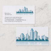オフィスとの一般的な都市スカイラインおよびタワーおよびs 名刺 (正面/裏面)