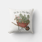 オフィスにいます 面白い植物好きの引用 クッション (正面)