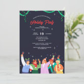 オフィスのクリスマスパーティー 招待状 (スタンド正面)