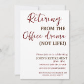 オフィスのドラマからの引退 面白い引退 招待状 (正面)