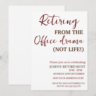 オフィスのドラマからの引退 面白い引退 招待状