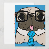 オフィスのパグ 招待状 (正面/裏面)