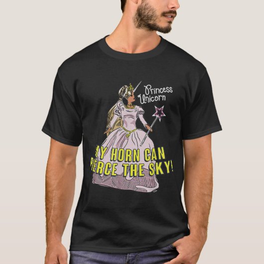 オフィスのプリンセスユニコーン面白い少年 Tシャツ (正面)