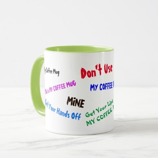 オフィスのホームコーヒーマグが使用されない間抜け マグカップ (正面左)