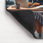 オフィスのマウスパッドで働く弁護士犬 マウスパッド (コーナー)