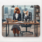 オフィスのマウスパッドで働く弁護士犬 マウスパッド (正面)