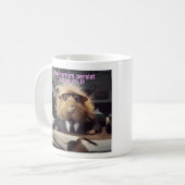 オフィスのユーモアモルモット恐怖がコーヒーカップを持続 コーヒーマグカップ (正面左)