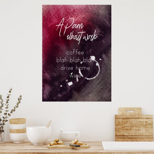 オフィスのユーモア会計士の仕事アルコールワおもしろいイン ポスター (キッチン)