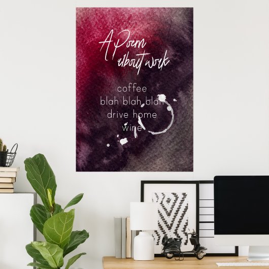 オフィスのユーモア会計士の仕事アルコールワおもしろいイン ポスター (ホームオフィス)