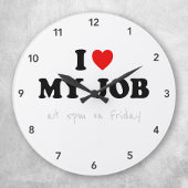 オフィスのユーモア時計 – 私の仕事が大好き ラウンド壁時計