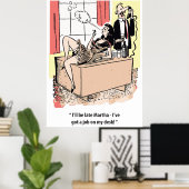 オフィスのユーモア、デスクでの仕事、浮気の夫 ポスター (ホームオフィス)