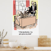 オフィスのユーモア、デスクでの仕事、浮気の夫 ポスター (キッチン)