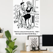 オフィスのユーモア、男と女かわいらし性 ポスター (ホームオフィス)