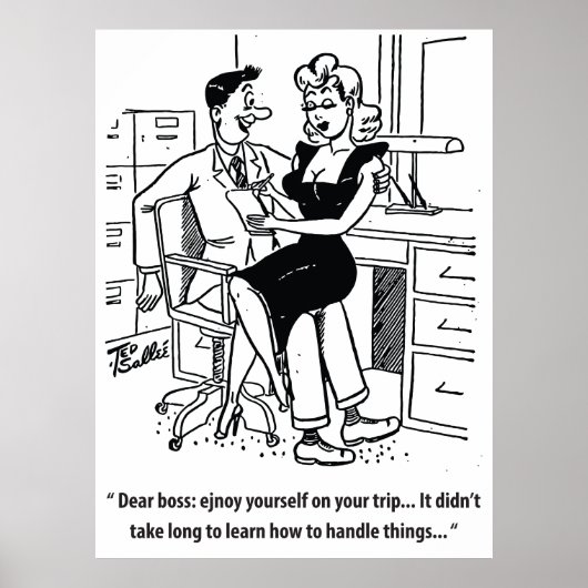 オフィスのユーモア、男と女かわいらし性 ポスター (正面)