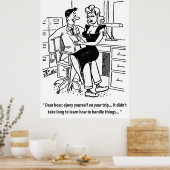 オフィスのユーモア、男と女かわいらし性 ポスター (キッチン)