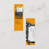 オフィスのヴィンテージのタイプライターのスケッチのプロフェッショナル スキニー名刺 (正面/裏面)