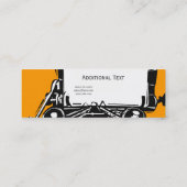 オフィスのヴィンテージのタイプライターのスケッチのプロフェッショナル スキニー名刺 (裏面)