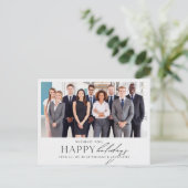 オフィスの写真を使ったハッピーホリデー年賀状 シーズンポストカード (スタンド正面)