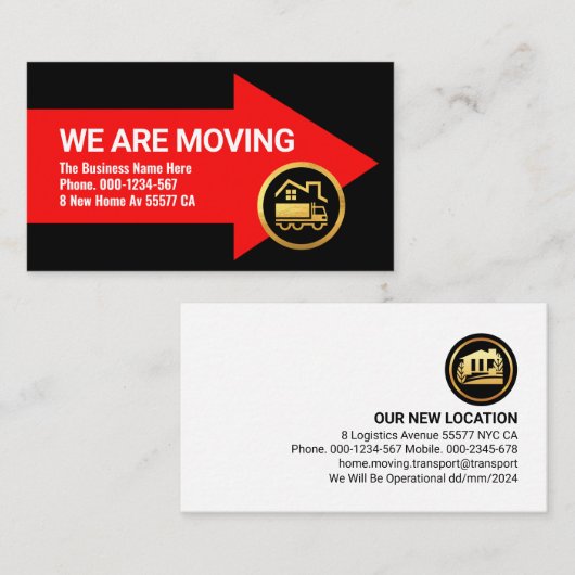 オフィスの場所を移動する 名刺 (正面/裏面)