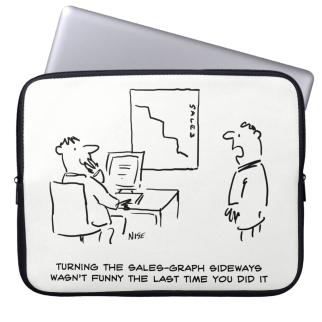 オフィスの売上表が横向きになった。おもしろい ラップトップスリーブ (正面)