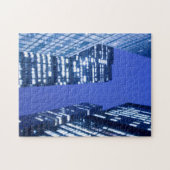 オフィスの建物の窓のDefocused上向きの眺め ジグソーパズル (横)